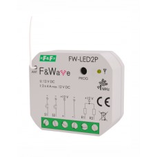 Dviejų kanalų LED valdiklis - imtuvas, 12 V DC, į Ø60 montažo dėžutę , valdymas radijo bangomis