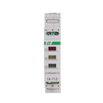 Maitinimo indikatorius - lemputė, 3xLED (žalia, raudona, geltona), JT = 3x400 + N, 1 modulis - Ratechna.eu