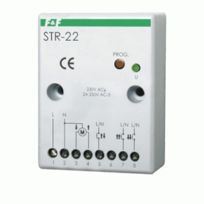Roletų valdymo relė, 1 mygtuko, Uin = 230V AC, 8A, 50×67×26mm - Ratechna.eu